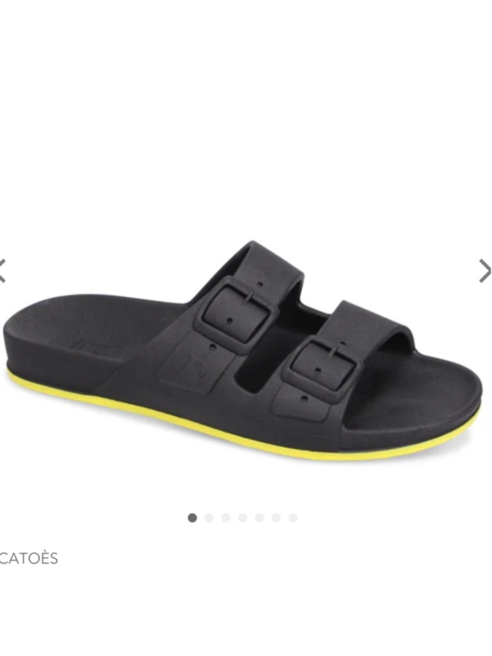 NEW Cacatoes Brazilia Black Waterproof PVC Beach Slides Size 40/US 8 Fits Small